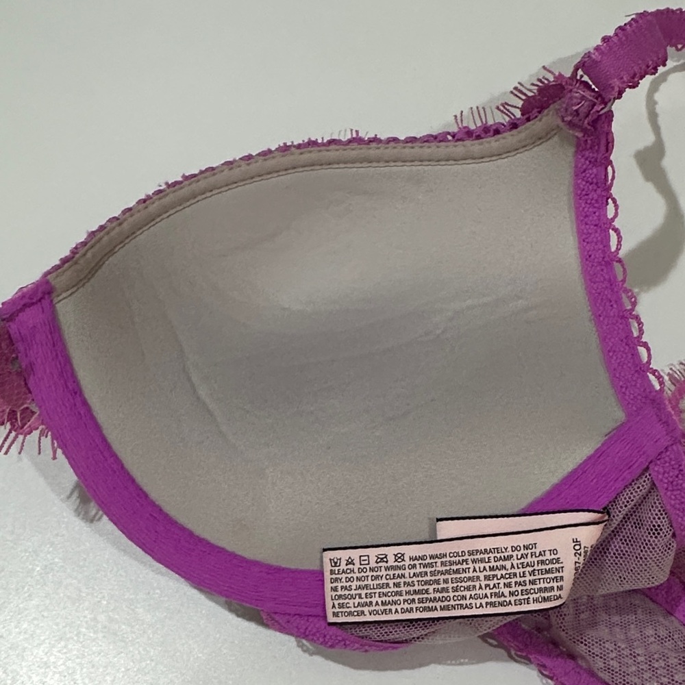 Victoria’s Secret Dream Angels Push-up Racer Back Front Closure Pink Bra 34B - Picture 11 of 15